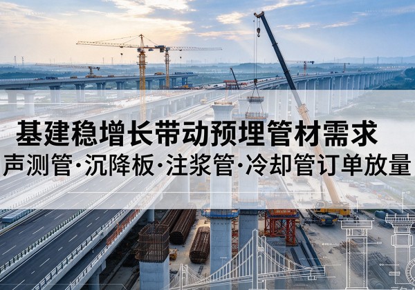 衢州基建稳增长带动预埋监测管材需求，声测管、沉降板、注浆管订单持续放量